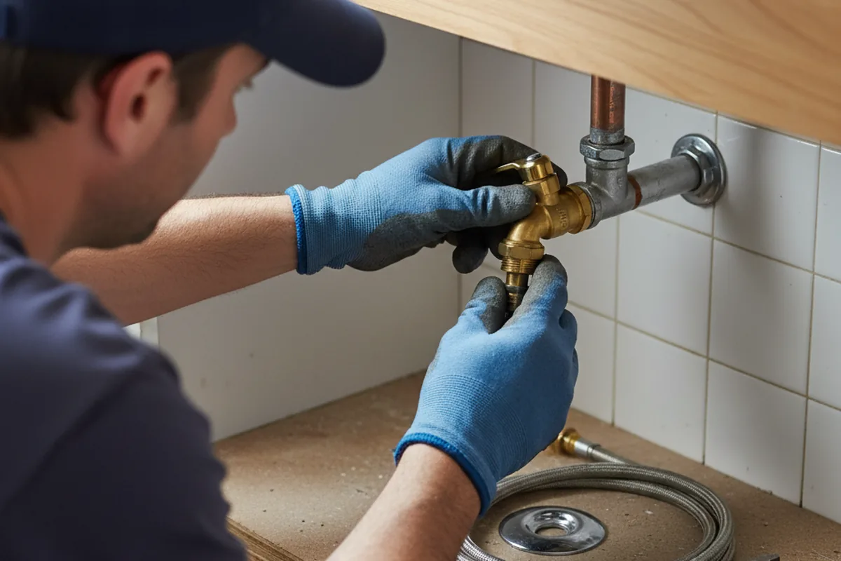 Shutoff valve and fitting work during Burst Pipe Repair in Queensbury